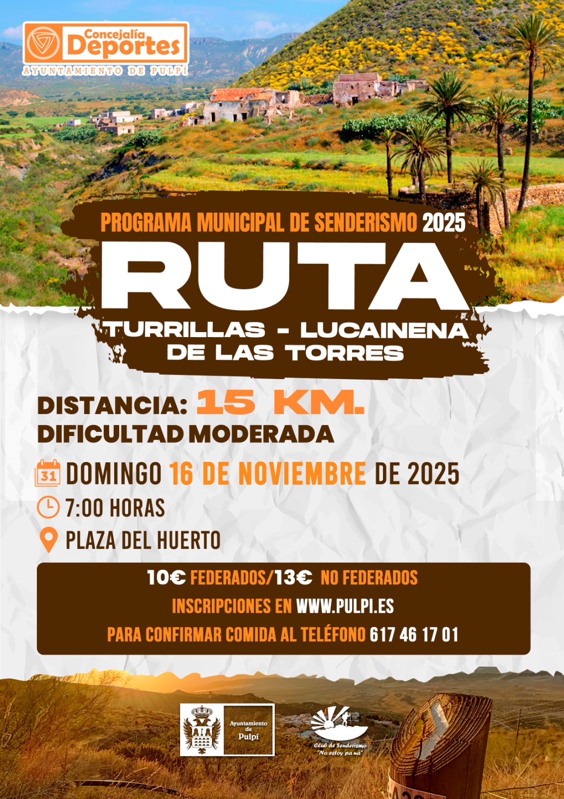 RUTA SENDERISMO DOMINGO 16 NOVIEMBRE 2025